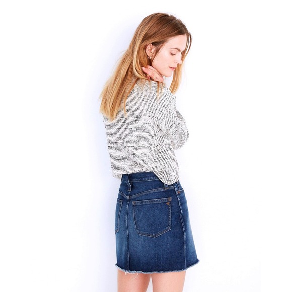 Madewell Stretch Denim High-Waist Mini Skirt Size 26/2/4 Hayson Medium Wash - Picture 5 of 10